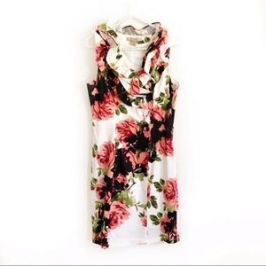 Jonathan Martin Women’s Floral Ruffle Sleeveless Dress Size 8